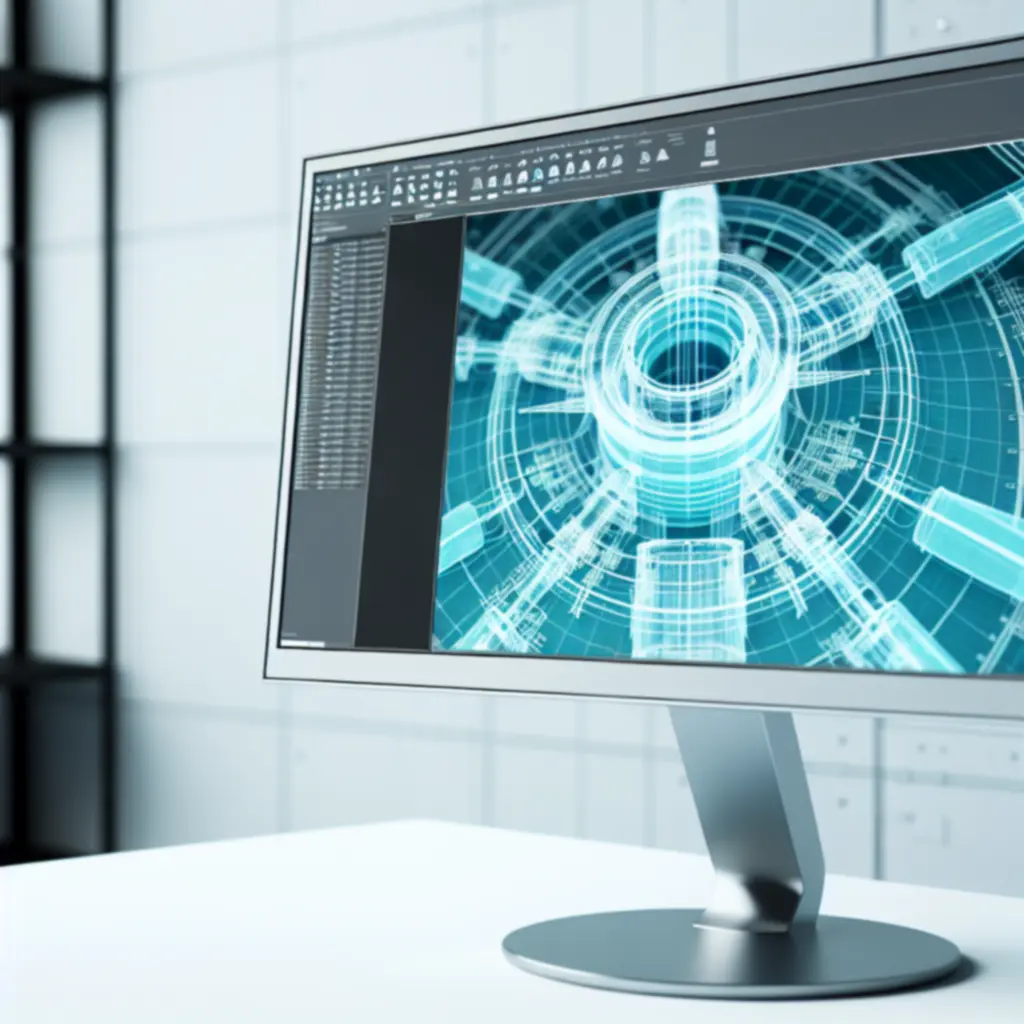 Close-up of a detailed 3D CAD model with precise engineering features
