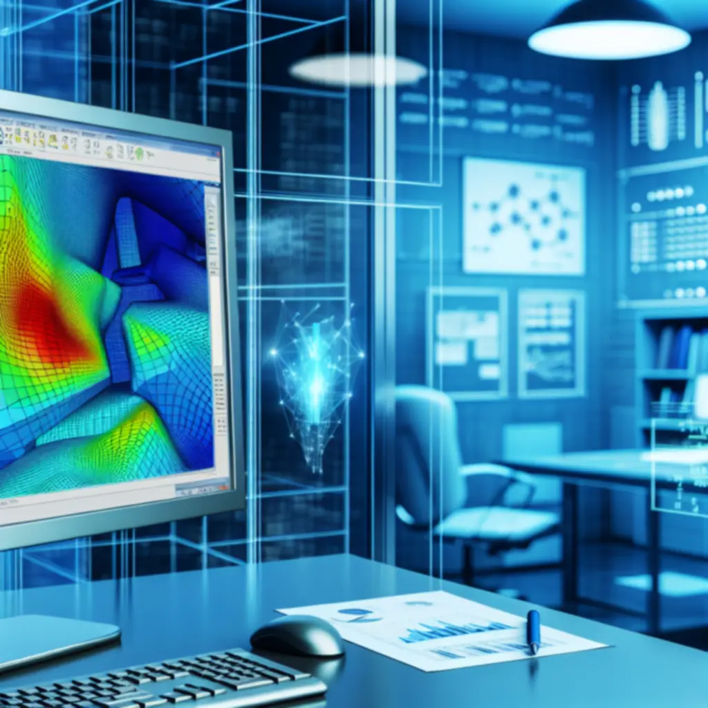 Engineering analysis software screen visualising simulation results