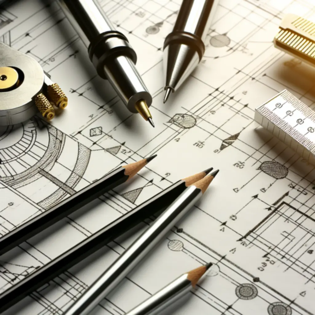 Close-up of an engineering drawing with precise dimensions and annotations.